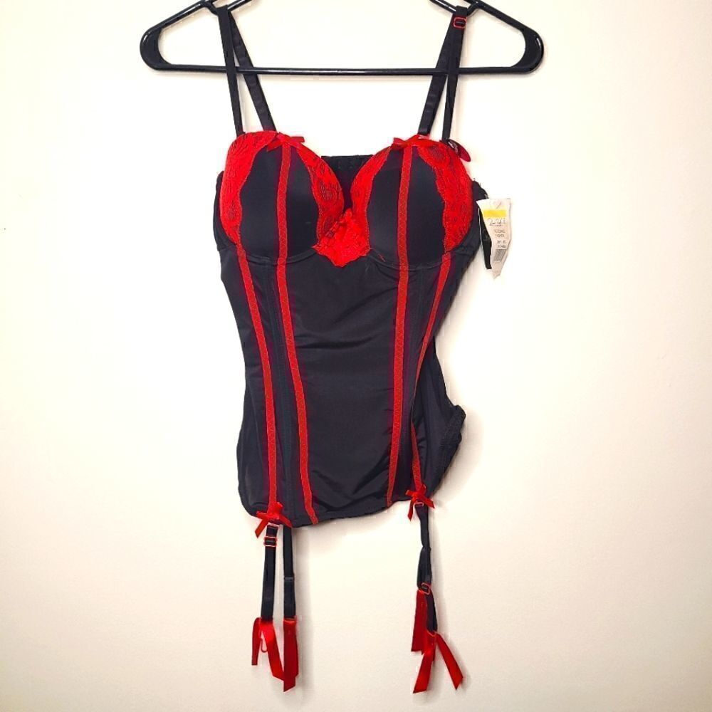NWT Black and Red Corset Bustier Lingerie